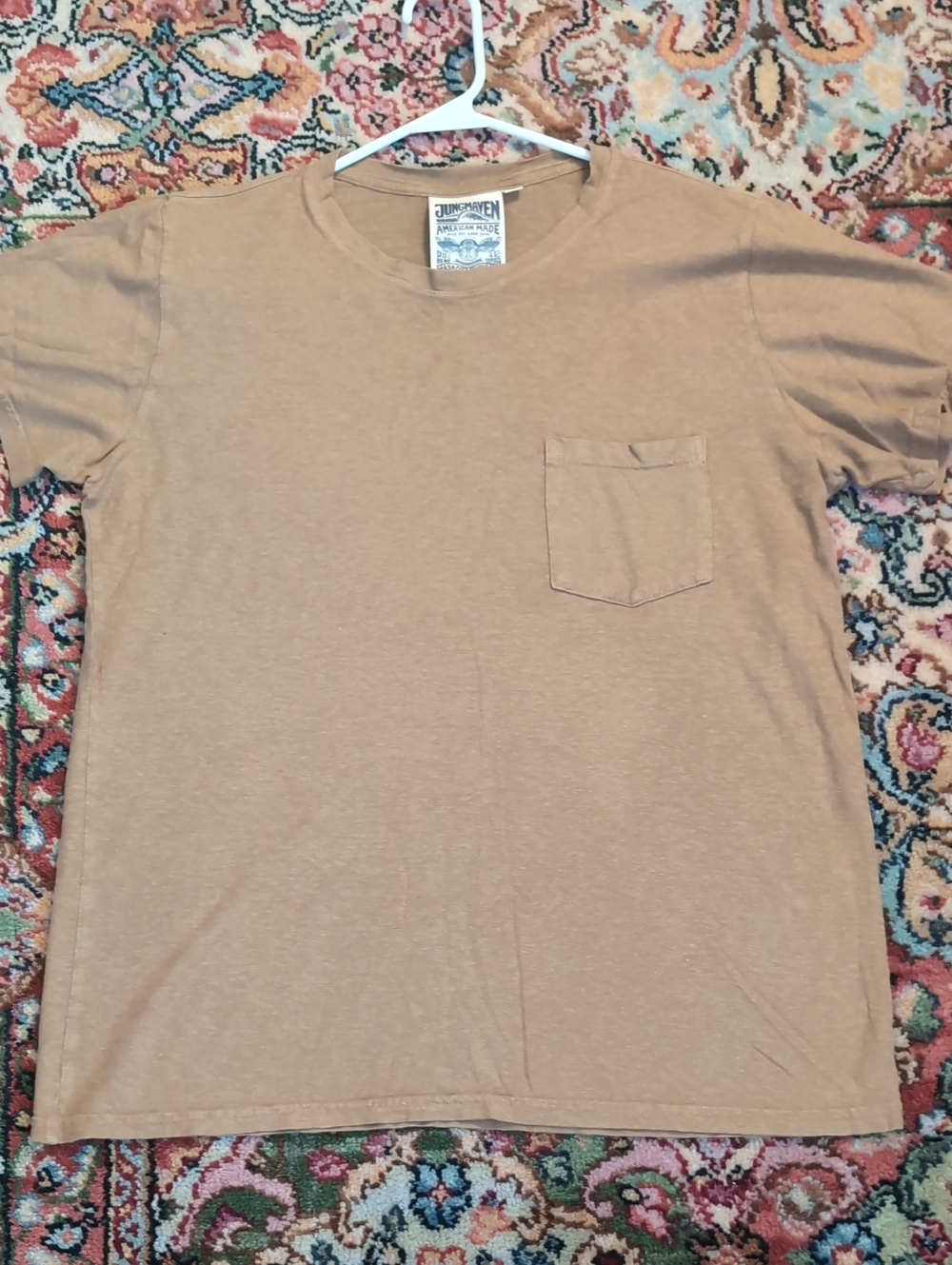 Jungmaven Short Sleeve Pocket Tee in Light Brown